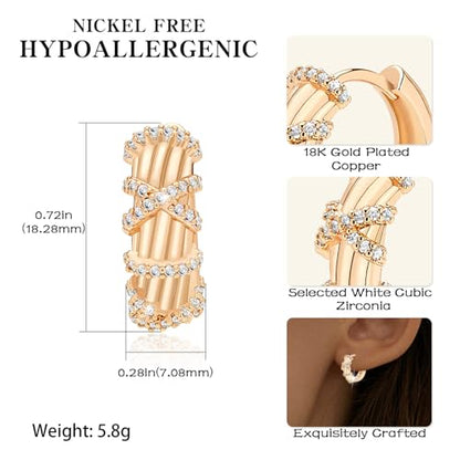 18K Crystal Heart Hoop Earrings for Women with Locket Design, White Crystal Cubic Zirconia Dangling Earrings Fine Jewelry Gifts for Her - color: Ring