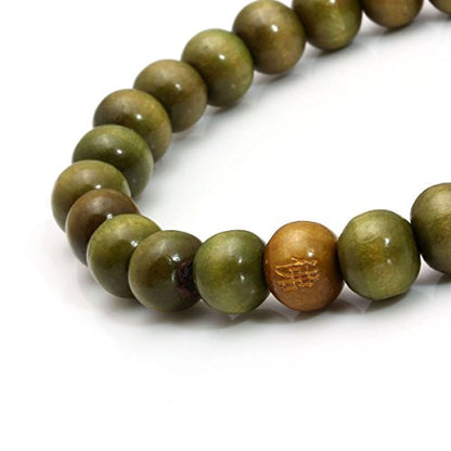Eigso 6-8mm Wood Beads Bracelet Prayer Beads for Meditation Buddha Tibetan Bracelet for Men and Women - color: B:3 Pcs