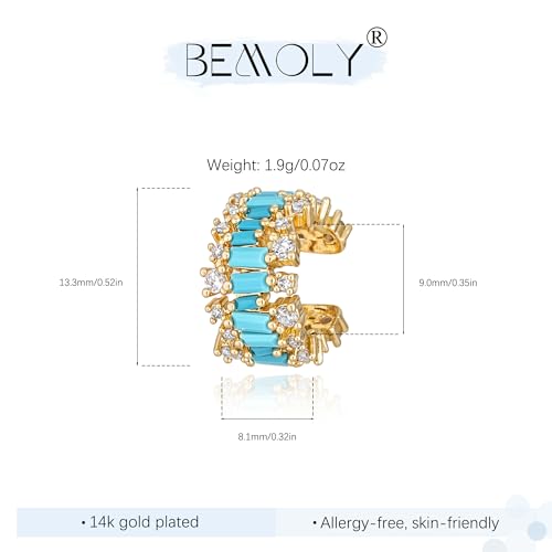 Gold Ear Cuff for Women, 14K Gold Plated Single Non-Pierced Earring with Micro-Pave Cubic Zirconia Adjustable Open Ear Clip for Daily Wear & Special Occasions - color: ear cuff-S 005