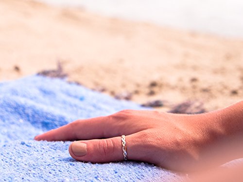 TOE RINGS & THINGS Finger or Thumb Twine Medley | .925 Sterling Silver & Gold Filled | Unisex Mixed Metal Braid Design | Sizes 3-13