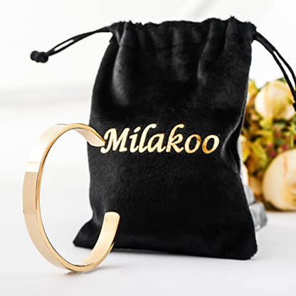 Stainless Steel Open Bangle Bracelet for Women 6mm/8mm Fashion Adjustable Wristband - color: A-Gold, size: 8mm