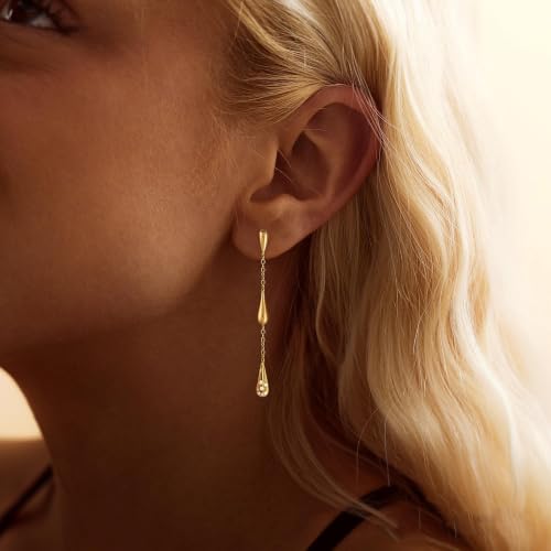 Dangle Earrings for Women,Dainty 14K Gold Plated Long Earrings Statement Gold Drop Earrings Unique Long Earrings For Women Trendy Jewelry Fashion Accessories - color: dangle3-Gold