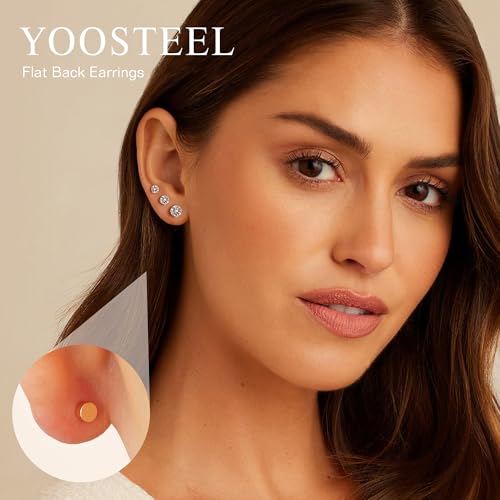 6 Pairs Hypoallergenic Flat Back Earrings for Women Girls,Stud Earring Set | Cartilage Earrings for Sensitive Ears,Cubic Zirconia Ball Pearl Earring,Screw Back Helix Conch Piercing Sets,Jewelry Gifts - color: Ball-Sliver-Plated