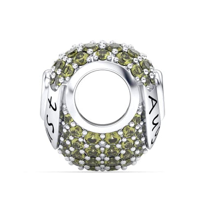 Birthstone Charms Love Heart Openwork Bead Charm for Women Bracelets and Necklaces 925 Sterling Silver with 5A Cubic Zirconia,Jewelry Gifts Women - color: August Birthstone Charms