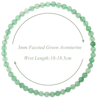 MASSIVE BEADS Natural Genuine Gemstone Beads Healing Crystal Chakra Reiki Jewelry Faceted Round Beads Bracelets 3mm - color: Green Aventurine
