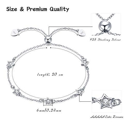 925 Sterling Silver Bohemia Hawaiian Beach Mermaid Floral Bracelet Birthday Graduation Gifts for Women with Gifts Box - style: 24-Star
