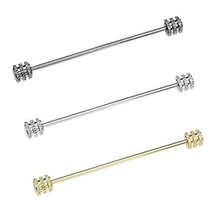 3PCS Men's Classic Brass Shirt Collar Bar Tie Pins Set for Wedding Business with Gift Box - color: Whorl Head