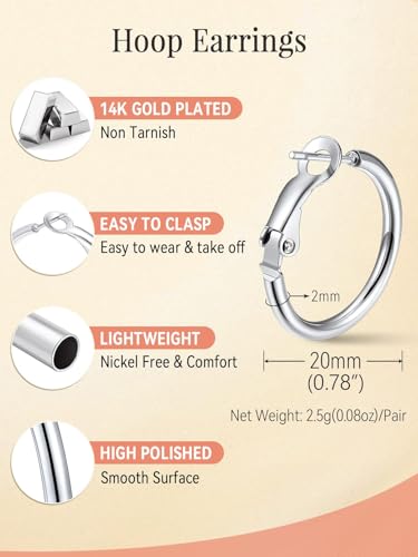 FaithHeart Silver/Black/Gold Stainless Steel Thin Hoop Earrings for Women | 2mm Wide Thin Large Hoop Earrings, Hypoallergenic Lightweight Trendy Jewelry, 20/30/40/50/60/70/80/90/100mm - color: Silver, size: 20mm/0.78"