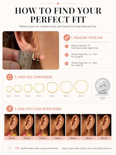 FaithHeart 925 Sterling Silver Post Small CZ Huggie Hoop Earrings for Women | Hypoallergenic Small Cubic Zirconia Hoop Earrings, Silver/Black/Gold/Rose Gold Huggie Earrings, 8-20mm with Gift Box - color: Gold, size: 12mm