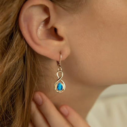 Multicolor Crystal Dangle Studs Earrings Set for Women 925 Silver Hypoallergenic Dangle Earrings Leverback Drop Earring Fashion Cubic Zirconia Leverback Stud Earring Sets Trendy Cubic Zirconia Jewelry Gifts for Women - style: 12-2G
