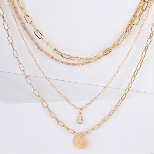 HUASAI Boho Necklaces for Women Dainty Layered Choker Necklace Bohemian Turquoise Necklace Statement Jewelry Western Cowgirl Country Concert Outfits Accessories - color: Z Disc