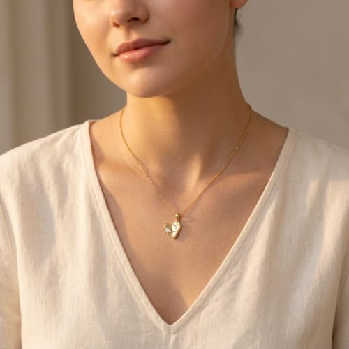 Women's Gold Plated CZ Pendant Necklace, Adjustable Chain Jewelry