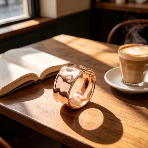 Exquisite and Stylish Gold Bracelet, Fashion Jewelry, Women's Gold Accessories – Ideal Gift for Mom, Wife or Girlfriend - style: Hammered Wide Cuff Bracelet