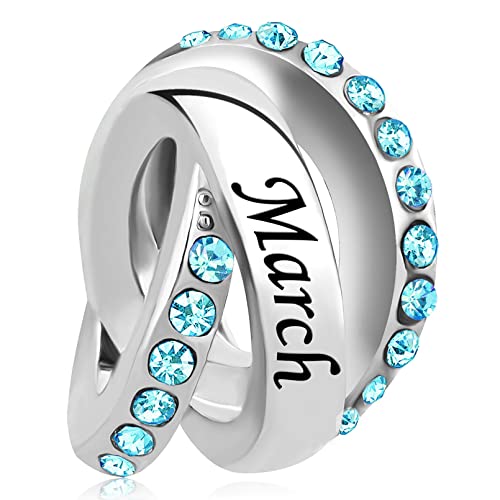 January-December Birthday Charm Compatible with Pandora Bracelets Birthstone Charms for Women Jewelry - style: 3