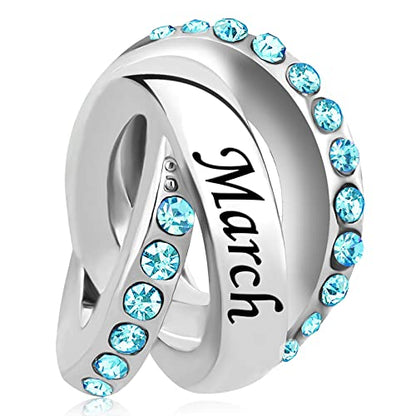 January-December Birthday Charm Compatible with Pandora Bracelets Birthstone Charms for Women Jewelry - style: 3