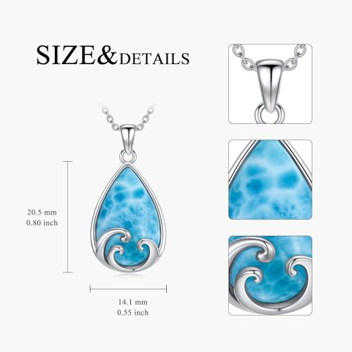Natural Teardrop Gemstone Necklace 925 Sterling Silver Gemstone Pendant Necklace Minimalism Jewelry Gifts for Women