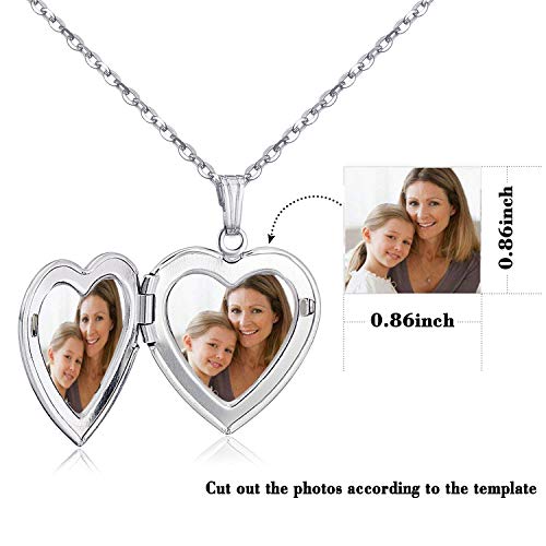 YOUFENG Locket Necklace that Holds Pictures Initial Alphabet A-Z Letter Pendant Necklace Platinum Plated Gifts for Women - style: S