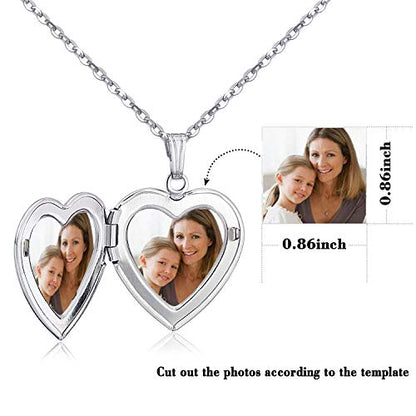 YOUFENG Locket Necklace that Holds Pictures Initial Alphabet A-Z Letter Pendant Necklace Platinum Plated Gifts for Women - style: I