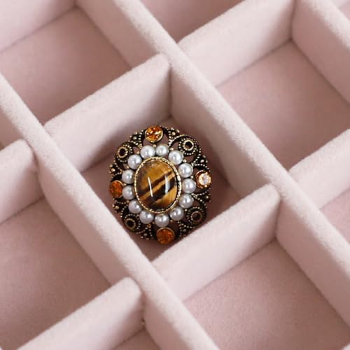 Wudygirl 24 Grid Earring Organizer Small Jewelry Box with Lid WhitePink | Ring Box with Adjustable Dividers, Velvet Lining, Ideal for Rings, Earrings, Jewelry Display, Gift Giving - style: White Pink 24 Grid