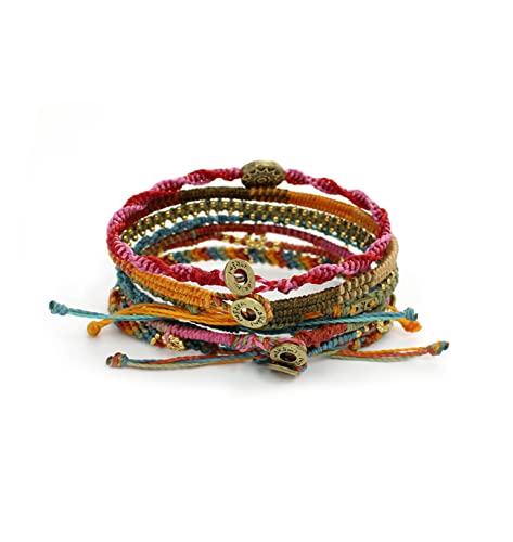 Wakami Charm Bracelet Stack Beaded Stackable Bracelets for Women - color: Antigua | 6.5IN