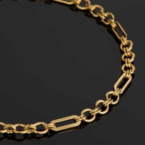 UMAOKANG Gold Plated Stainless Steel Paperclip Chain for Jewelry Making | 2 Meters PVD Gold Plating Jewelry Making Chains Bulk Necklace Bracelet DIY Supplies Findings - color: Paperclip (Gold)