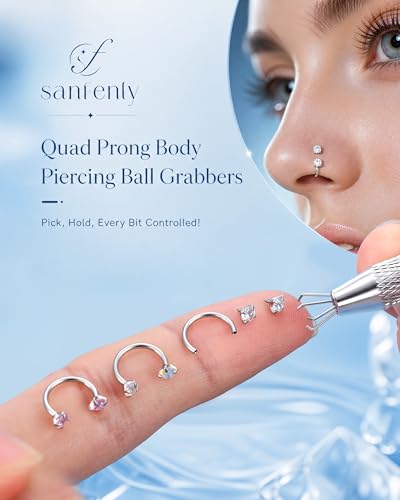 Sanfenly 18G Horseshoe Nose Ring for Women Surgical Steel Nose Rings Hoops | Hypoallergenic Nose Piercings Jewelry, Septum Rings Hoop Studs Tragus Earrings Helix Cartilage Lip Ring - color: Silver Plated-3pcs-8mm