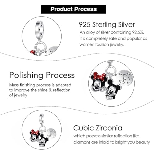 Charm for Bracelets and Necklaces Heart Cat Flower Boy 925 Sterling Silver Bead Birthday Jewelry Gift for Women - color: Mouse Lover Charm