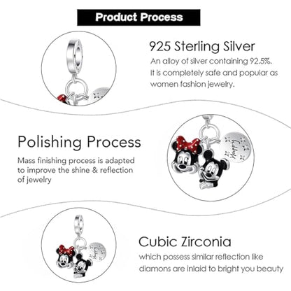 Charm for Bracelets and Necklaces Heart Cat Flower Boy 925 Sterling Silver Bead Birthday Jewelry Gift for Women - color: Mouse Lover Charm