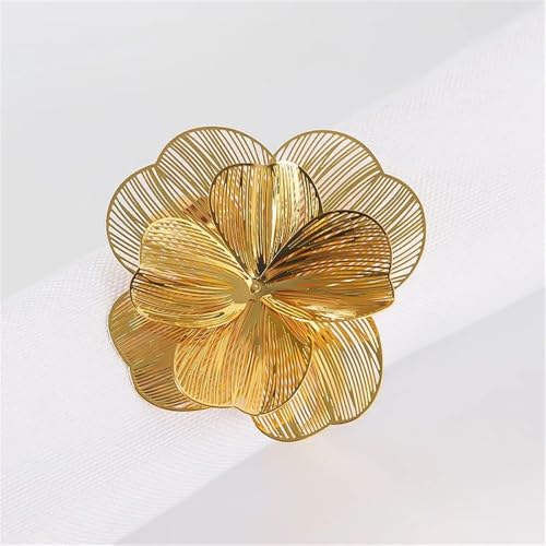 Elegant Big Flower Statement Rings For Women Bohemian Exaggerated Large Metal Floral Hip Hop Punk Ring Fashion Cubic Zirconia Crystal Stamen Adjustable Open Ring Birthday Friendship Christmas Jewelry Gift - color: Gold