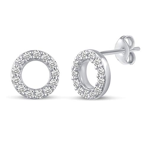 Charm Earrings Hoop set in 925 Sterling Silver for women Open Lotus Flower | Simulated Blue Sapphire | Tiny Lotus | Circle | Climber Crawler - style: Circle