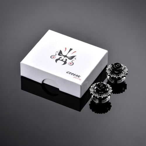 Stainless Steel Ear Gauges Flesh Tunnels, Scew Back Gold Color Kompass Plugs, Upgrade Earrings Stretchers. - size: 8 mm