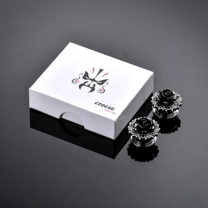 Stainless Steel Ear Gauges Flesh Tunnels, Scew Back Gold Color Kompass Plugs, Upgrade Earrings Stretchers. - size: 12 mm