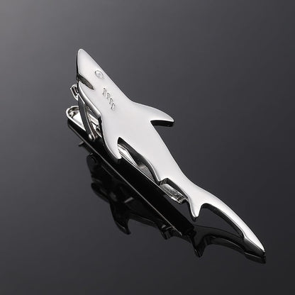 Fun Tie Clip for Men Personalized Tie Bar Fashion Business Tie Clip Men's Jewelry Gifts - style: Silvery Shark