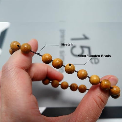 Wooden Beaded Bracelet Multi-Layered Stretch Bracelet for Men and Women Elastic Bracelet 6pcs - color: A-04