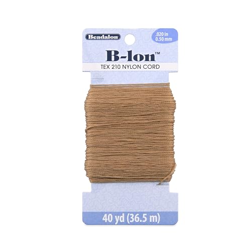 Beadalon B-LON Cord, TEX 210, 0.50 mm, Natural, 40 yd - size: 40 yd, style: Natural