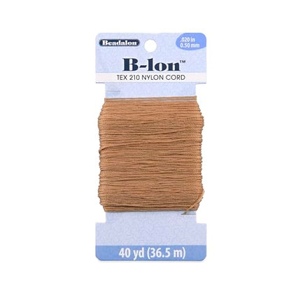 Beadalon B-LON Cord, TEX 210, 0.50 mm, Natural, 40 yd - size: 40 yd, style: Natural