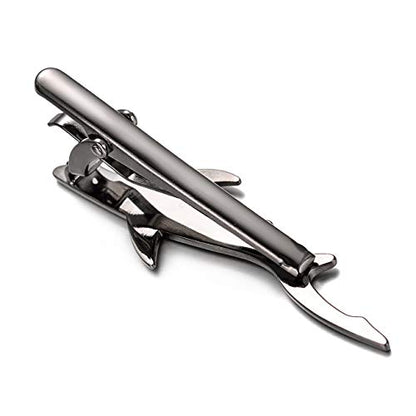 Yoursfs Shark Ties for Men Novelty Shark Tie Clips Funny Marine Animals Tie Clips - style: Grey Shark Tie Clips