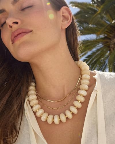 Elegance 11 designs Colorful Chunky Beaded Necklace for Women,Thick Acrylic Disc Bead Choker Statement Necklace Cute Trendy Necklaces Jewelry Gifts for Women - color: Beige