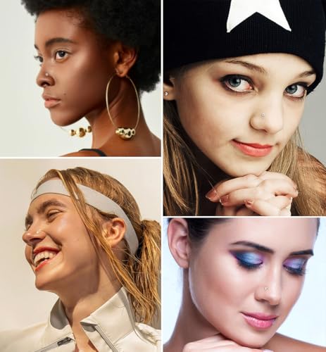SEEDRILL 8Pcs 20G Nose Rings studs for Woman Hypoallergenic Nose Studs 316L Surgical Steel with Gold Plated Nose Piercings Jewelry 3mm CZ L Shape Nose Rings 20 Gauge Nose Stud Nose Screw Studs - style: 8Pcs/18G/3mm CZ/Straight Bar/Gold-Plated