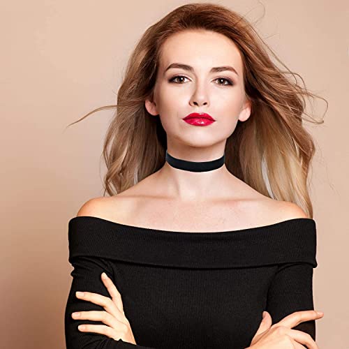 AnotherKiss Black Velvet Choker Necklace for Women, Wide 3/4 Inch | Wide 3/4 inch velvet ribbon adds bold gothic style for Halloween costumes, birthday parties, cosplay and daily wear.
