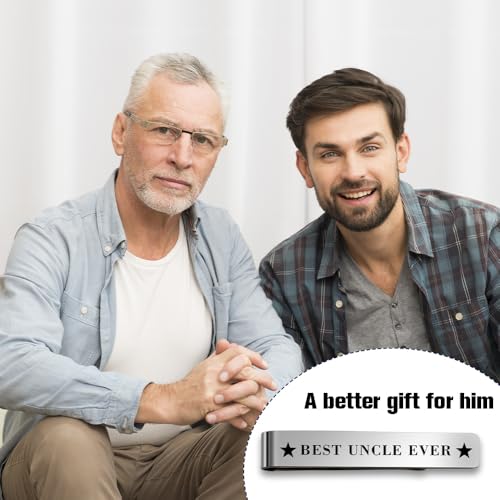 Bicfuiot Father's Day Christmas Birthday Valentines Graduation Gifts for Boyfriend Dad Uncle Grandpa Husband Son,Tie Clips - style: Uncle