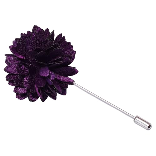 GUSLESON 3.15"（8cm） Mens Paisley Tie and Lapel Pin Necktie Hankerchief Cufflinks Set for Men - color: Dark Purple