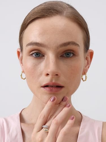 Green Crystal huggie gold hoop earrings for women Girls,14K Gold Plated with 925 Sterling Silver Post color Cubic Zirconia dainty cute Earrings| CZ Stud Earring - color: Bamboo Gold