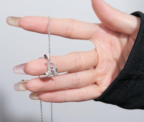 S925 Sterling Silver Initial Letter Necklaces for Women Dainty Letter Chain Necklace for Women Personalized Jewelry Gifts - style: R