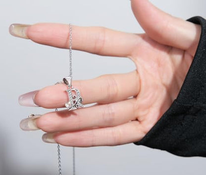 S925 Sterling Silver Initial Letter Necklaces for Women Dainty Letter Chain Necklace for Women Personalized Jewelry Gifts - style: R