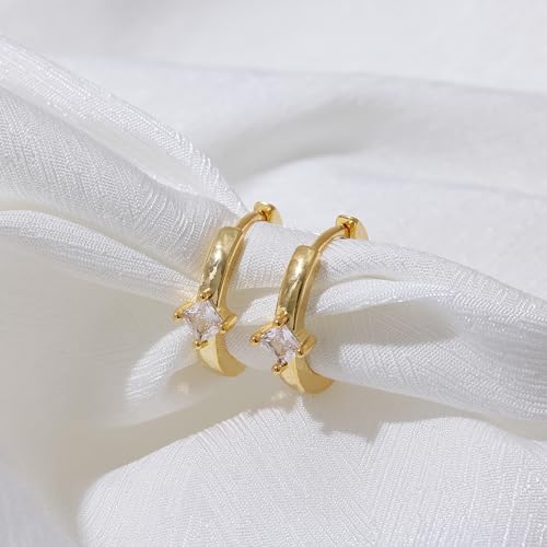 micuco Small Hoop Earrings for Women, Tiny Cartilage Hoop Earrings for Men | Helix Daith Tragus Ear Hugging Hoop Earrings Sleeper Hypoallergenic Earrings - style: A2: SCZ 8 10 12mm Gold (3 Pairs)
