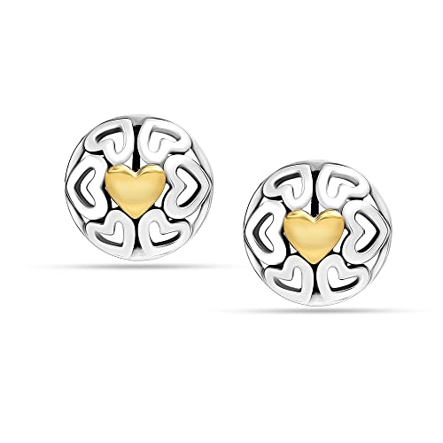 LeCalla 925 Sterling Silver Heart Stud Earrings Jewelry Lightweight Love Heart Shaped Earring for Women Valentines Day Gifts for Her - color: Dome Heart