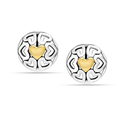 LeCalla 925 Sterling Silver Heart Stud Earrings Jewelry Lightweight Love Heart Shaped Earring for Women Valentines Day Gifts for Her - color: Dome Heart