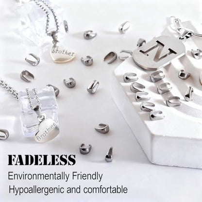 100PCs Stainless Steel Clip Bail Clasps for Jewelry Making (Natural) | Sturdy, Fadeless, Water Proof, 0.24 Inch, Pendant Holders, Necklace Charm Findings, Jewelry Making - color: Stainless Steel Color