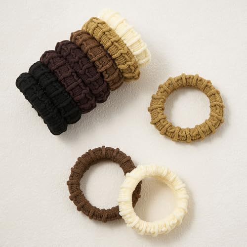 QIUTIMIY 10 Pcs No Damage Hair Ties Thick Hair Elastic Rubber Bands Hair Accessories Scrunchies Seamless for Women - color: Style 6